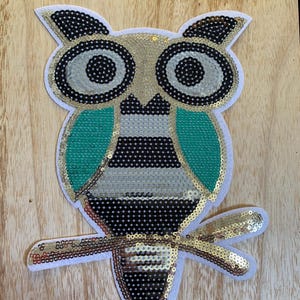 Owl patch, Owl Bird Patch, Iron On Patch Embroidered DIY Iron-on, Sew-on, crafts, jacket, clothing, DIY, motif,