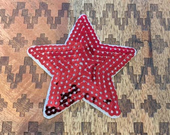 Star Patch, Sequin iron on patch, embroidered patch, sew on patch, applique, embroidered patch, applique, Sew on patch