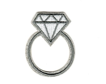 diamond ring patch, trucker hat patches, bachelorette patch, bride patches, trendy patch, iron on patch, sew it on, embroidery, applique