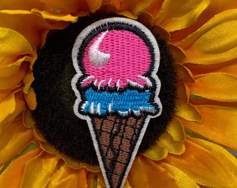 Ice Cream Patch, dessert Patch, Sew On Badge, Cute Food Patch, Embroidery Patch, Sew on, applique, crafts, jacket, clothing, DIY, motif