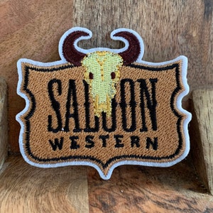 Saloon Patch Embroidered DIY Iron-on/Sew-on, applique, crafts, jacket, mask, clothing, DIY, motif, 70s vintage
