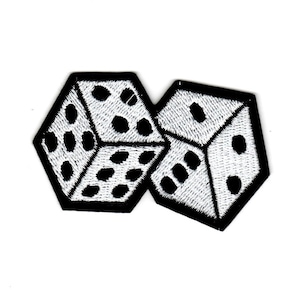 Dice Iron on Patch Fire Dice craps Embellishment Casino Gambling Gambler iron-on embroidered PATCH sew on or heat press vegas