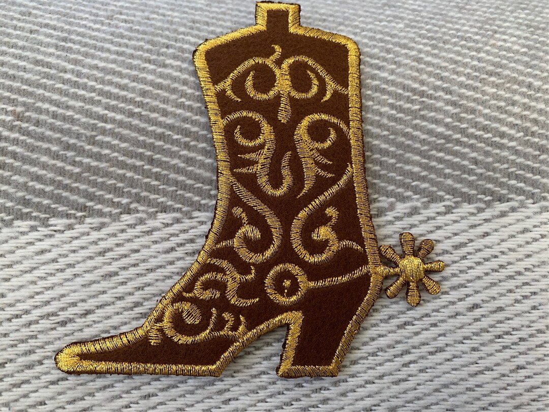 Cowboy Boot Patch, Western Patch, Iron on Patch, Embroidered Patch ...
