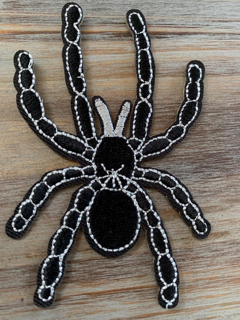 Spider Jacket Patch Spider Patch, Black and Silver Spider Patch, Embroidered Patch ...