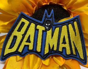 Batman Iron On Patch, Batman Patch, Applique, Embroidery Patch, Iron On Patches, Sew on Patches