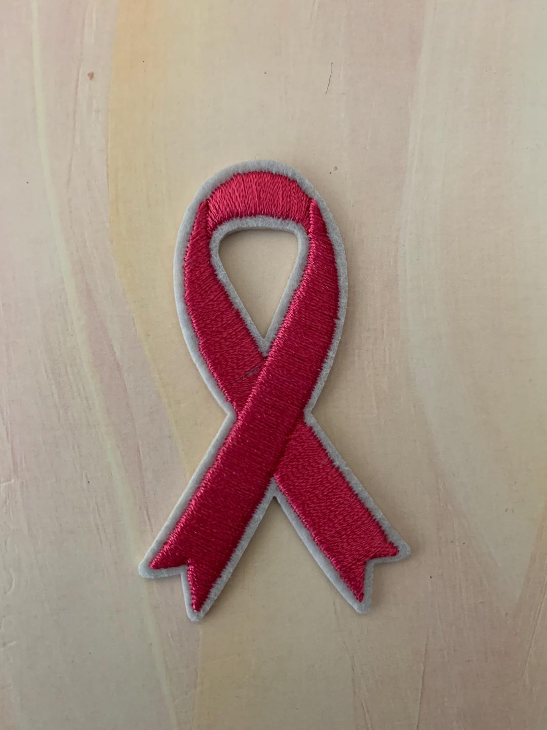 Pink Ribbon Iron on Patch - Embroidered Applique - Etsy