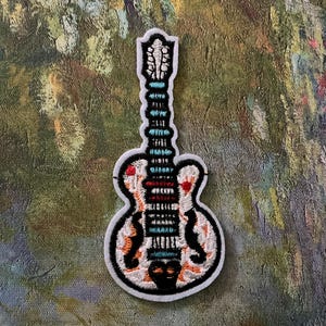 Guitar Patch, Electric Music Applique, Iron On Sew On (1.75"W x 4.25"H)