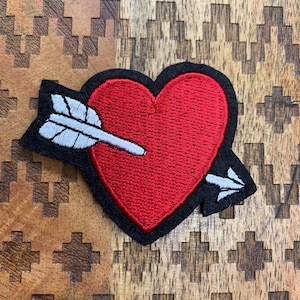 Red Heart Patch, Embroidered Accessory for Clothing, Bags, and More Iron on or sew it on