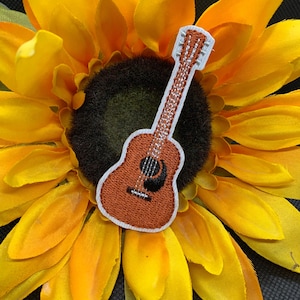 Guitar Patch, Classical Guitar Iron On Patch, Guitar Embroidered Patch, Western Cowboy Rockabilly Americana Sew On Patch, Festival,