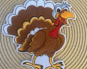 Turkey Patch Iron On, Applique, Patch, Shirt, Costume Decorative Embroidery Patch Bird Iron-On or Sew-On Accessory for Clothing and Bags DIY