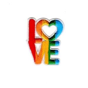 Gay Pride Love is Love Patch, Iron on, Sew On, Rainbow DIY Embroidery, Embroidered Applique,
