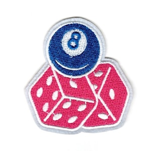 Dice Iron on Patch Fire Dice craps Embellishment Casino Gambling Gambler iron-on embroidered PATCH sew on or heat press