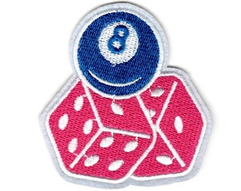 Dice Iron on Patch Fire Dice craps Embellishment Casino Gambling Gambler iron-on embroidered PATCH sew on or heat press