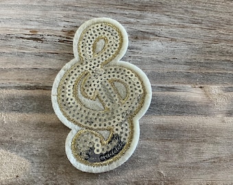 TREBLE CLEF Patch, iron on embroidered music note symbol, Applique, Patch, Supplies Sew On Costume Decorative Embroidery, music, musician