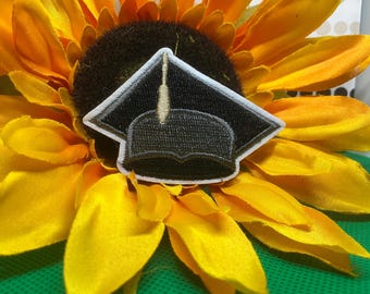 Graduation Cap Embroidered Patch - Mortarboard Iron-on Applique for Graduation Gowns, Sashes, and Memory Books - Class of 26 27 Gift Badge