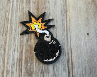Boom Patch, Bomb Patch, Comic TNT, Sew On Patch, Milk Carton (2” x 3”)