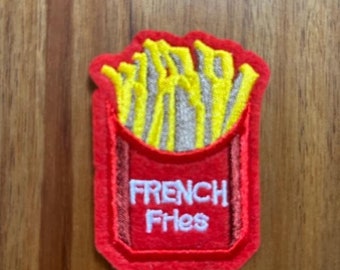 French Fries, Food, patch, iron on patch, embroidered patch, applique, Sew on patch, crafts, jacket, mask, clothing, DIY,