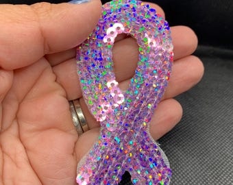 Pink ribbon, iron on patch, embroidered patch, applique, Sew on patch, crafts, jacket, mask, clothing, DIY, small patch