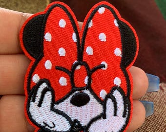 Minnie Mouse patch, iron on patch, embroidered patch, applique, patch for jacket, patch for backpack, disney inspired