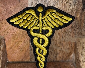 Caduceus Embroidered Blue Patch – EMT EMS Fire Nurse Paramedic Medic