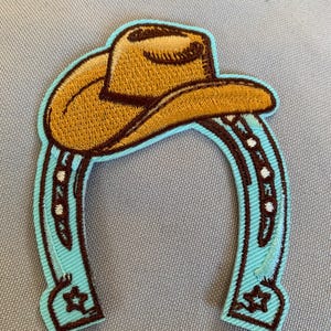 Horseshoe Embroidered Patch, Western Patch, Embroidery Patch, Iron On Patches, horse shoe