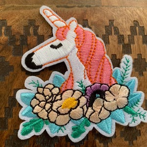 Unicorn  Embroidery Patch Iron On or Sew On Accessory  Clothing and Bags Badge Applique Trendy decorations Decorative embellishments