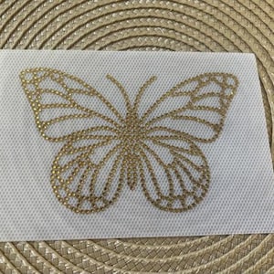 Butterfly Iron On Rhinestone Patch Heat Press Crystal MOTIF Crystal Transfer Bling Hot Fix - DIY Shirt