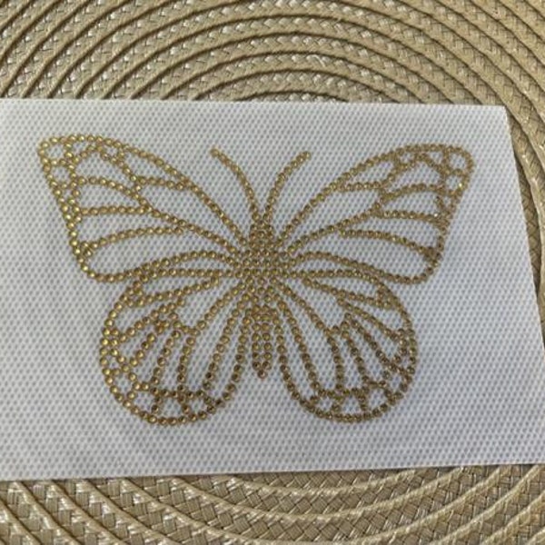 Butterfly Insect Rhinestone Iron on Heat Press Crystal MOTIF Crystal Transfer Bling Hot Fix - DIY Shirt