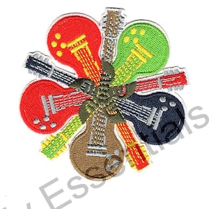Guitar Patch - Embroidered Accessory for Clothing, Bags, and More Iron on or sew it on Music lover