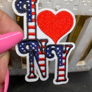 I love New York patch, iron on patch, embroidered patch, applique, patch for jacket, patch for backpack, I love NY patch