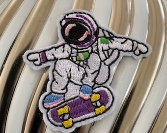 Astronaut Patch for Space Enthusiasts and Adventurers, Embroidery Iron On or Sew On Patch, Space Shuttle (2.25W x 2L”)