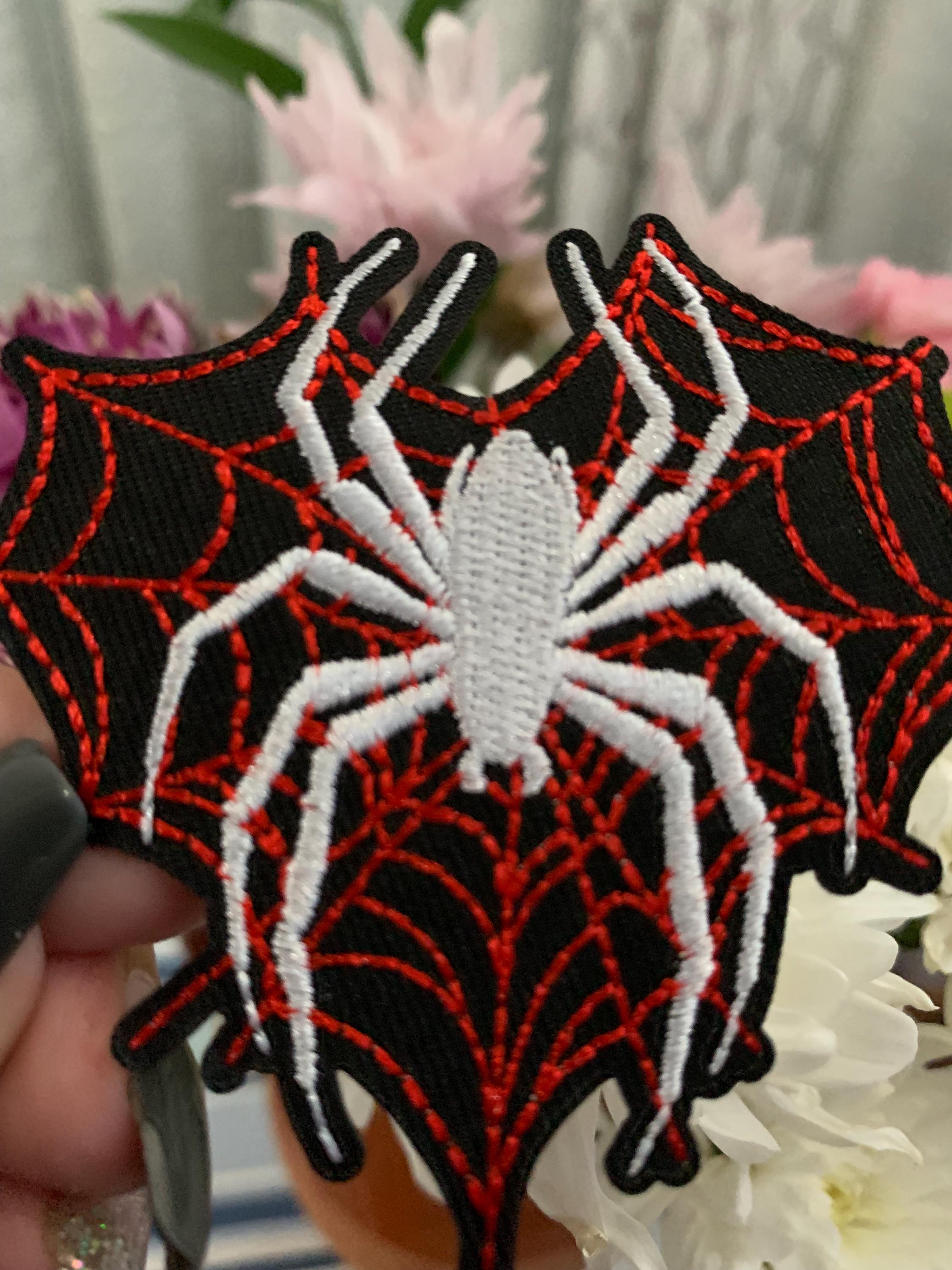 Spider Jacket Patch Spider Patch, Spider Web Patch, Embroidered Patch, Applique, Sew on ...