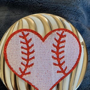 Patch, Baseball Iron On Heart Patch Embroidered DIY Iron-on/Sew-on, applique, crafts, jacket, mask, clothing, DIY, motif, sport