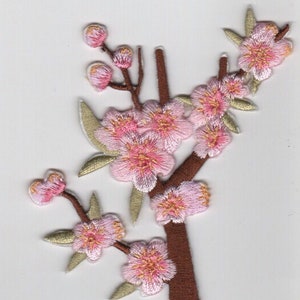 Cherry Blossom Embroidery patch badge Iron-On or Sew-On Accessory for Clothing and Bags plus much more