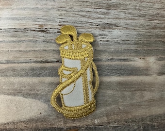 Golf Bag Patch, Golf iron on, embroidery, sew on or iron on, applique, golf bag patch (1.5 x 3”)