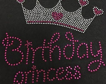 thumbnail image 2 of Birthday Girl With Crown Rhinestone Iron-On Transfer – Hot Fix Bling For Baby Boy Or Girl 2 of 6