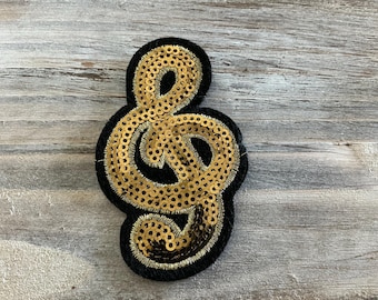 TREBLE CLEF Patch, iron on embroidered music note symbol, Applique, Patch, Supplies Sew On Costume Decorative Embroidery, music, musician
