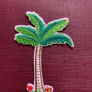 Palm Tree Iron On, Embroidered Applique, Patch, Supplies Decorative Embroidery Sew on or iron on