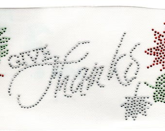 Thanksgiving Rhinestone Iron on Heat Press Crystal MOTIF Crystal Transfer Bling Hot Fix - DIY Shirt, Give Thanks
