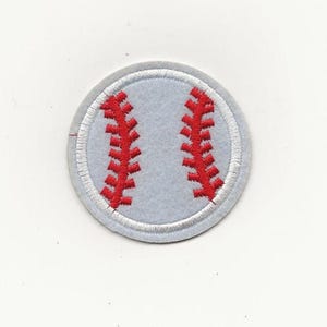 Patch, Baseball Patch Red/White Patch Embroidered DIY Iron-on/Sew-on, applique, crafts, jacket, mask, clothing, DIY, motif, sport