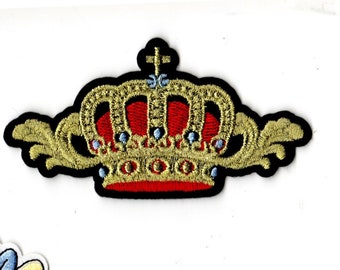 Royal Crown Sequin Iron On Patch Sew On Patch Sparkling Imperial King Queen DIY Clothing Jacket Backpack Decoration Applique