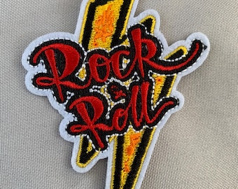 Embroidered Iron-on Rock and Roll Patch Applique Premium Quality Rock Music Patch