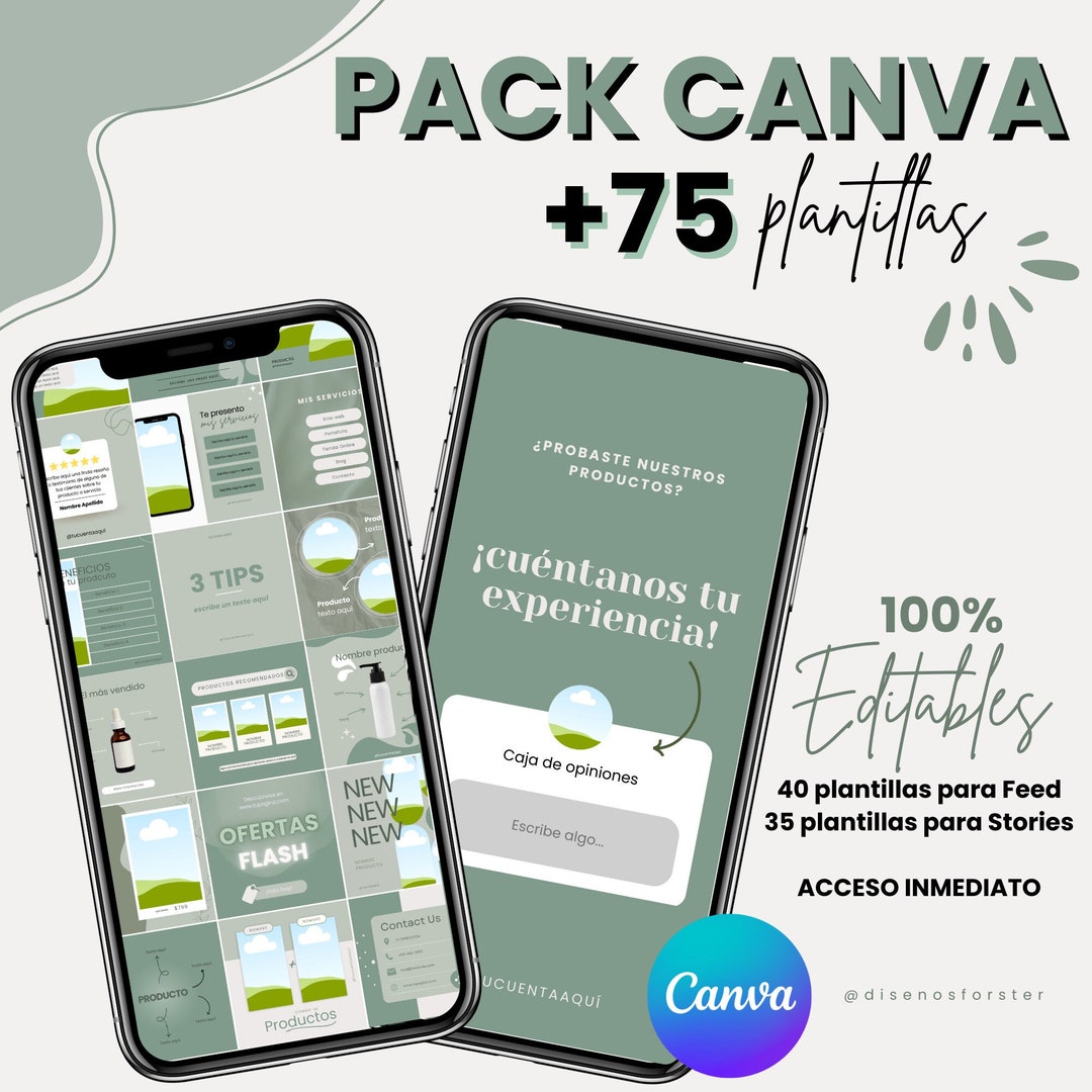 Pack of 75 Editable Templates in Canva Etsy