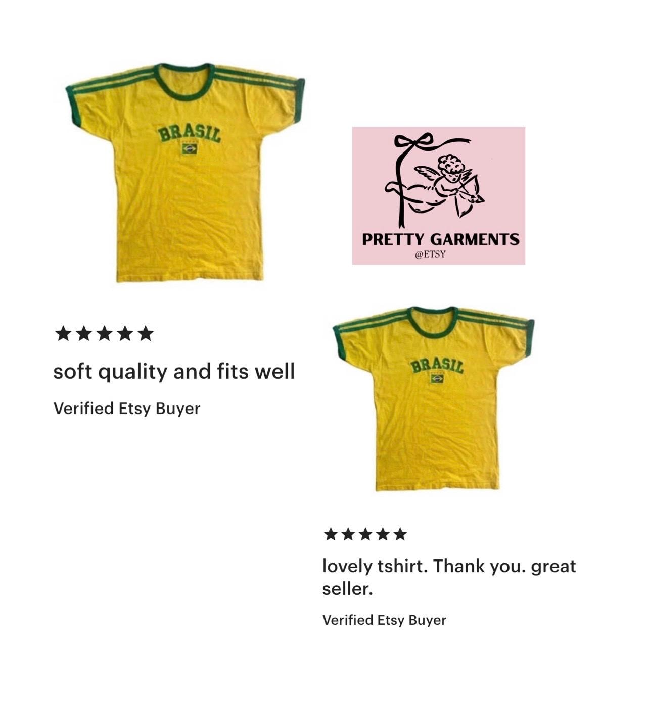Brazil Y2k T Shirt 2000's Vintage Top Brasil Flag Baby Tee