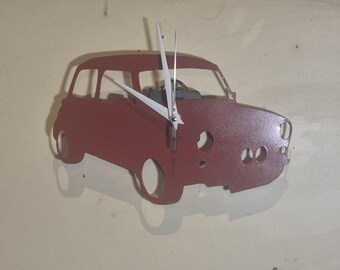Classic rally car silhouette clock