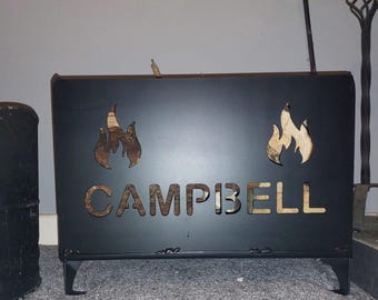 Metal log storage box. Customised