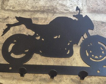 Sports bike silhouette keyhook