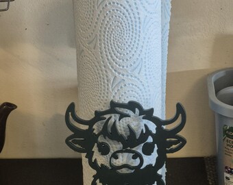Highland cow kitchen roll stand