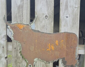 Highland cow silhouette wall art