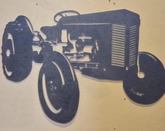 Classic tractor silhouette Metal Wall art